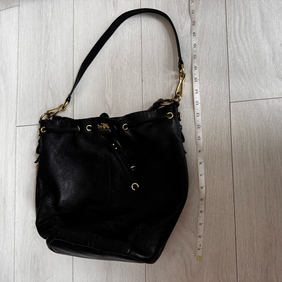 Coach Madison F1120-17016 Pebbled Leather Hobo Drawstring Bucket Purse Bag - Picture 10 of 13